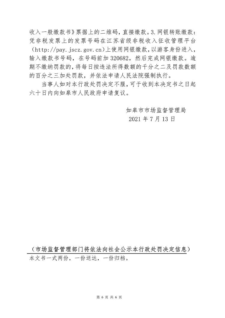 南通天联安合置业因不正当价格行为被市场监管处罚
