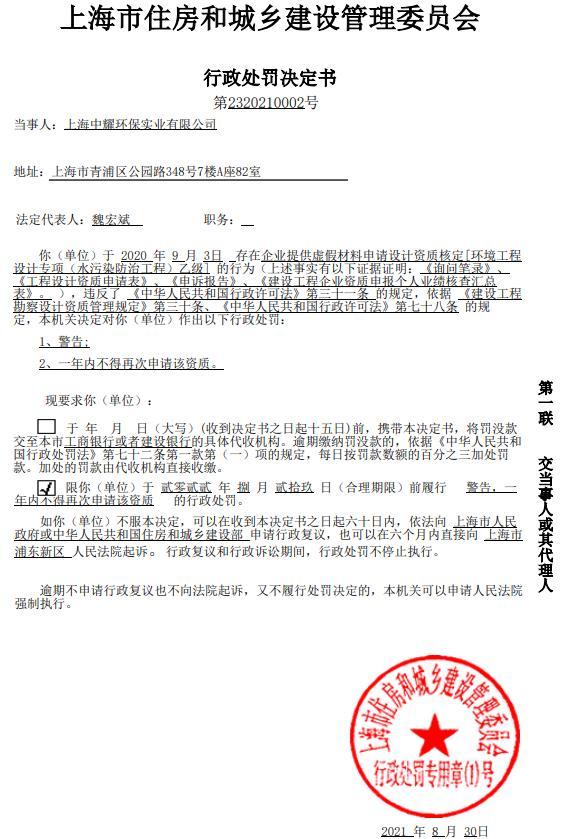 上海中耀環保實業有限公司