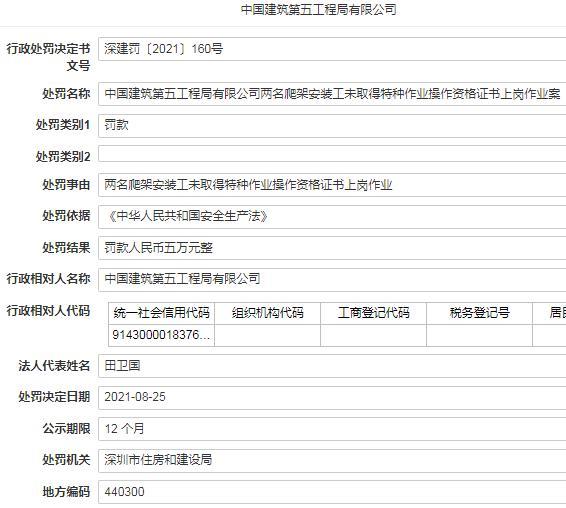 中国建筑第五工程局有限公司