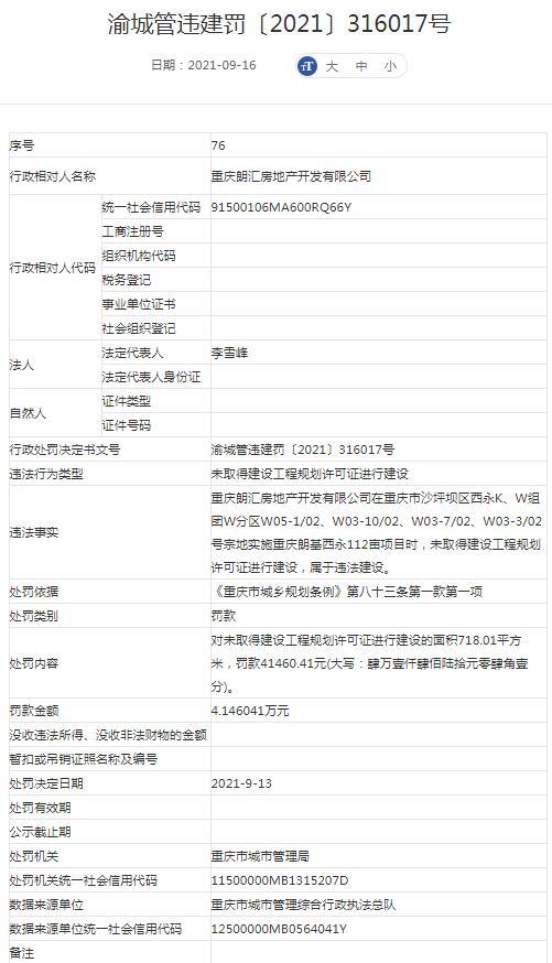 重庆朗汇房地产开发有限公司