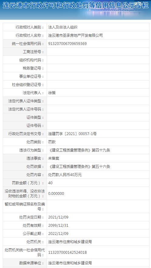 连云港市圣承房地产开发有限公司