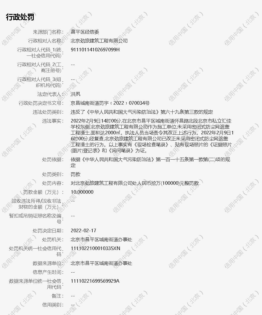 北京劲旅建筑工程有限公司