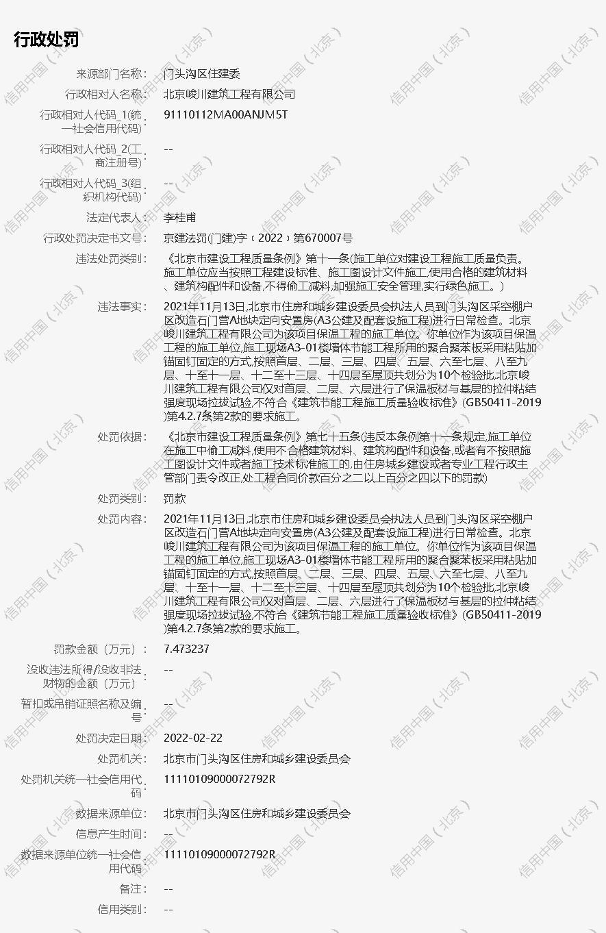 北京峻川建筑工程有限公司