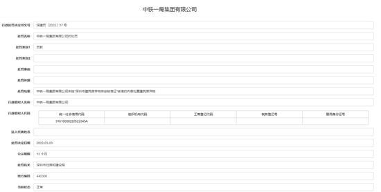 违规处置建筑废弃物 中铁一局集团有限公司被罚