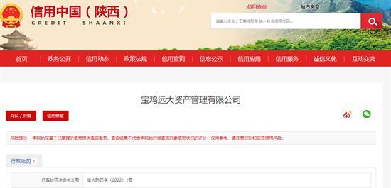宝鸡远大资产管理有限公司未取得许可开工建设被警告
