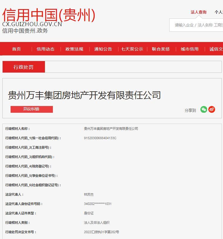 未取得商品房预售许可证擅自收取预订款 贵州万丰集团房地产开发有限责任公司被罚