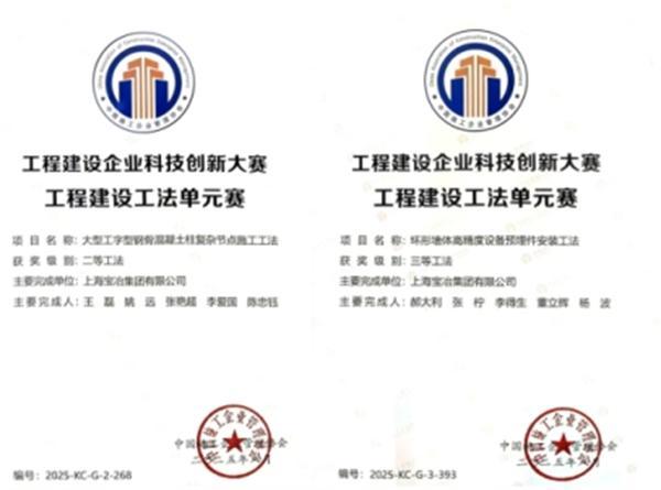 上海宝冶长春分公司在工程建设企业科技创新大赛中  斩获佳绩