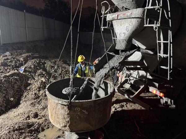 北京六水联通滞洪区三标项目管理中心桩基浇筑完成