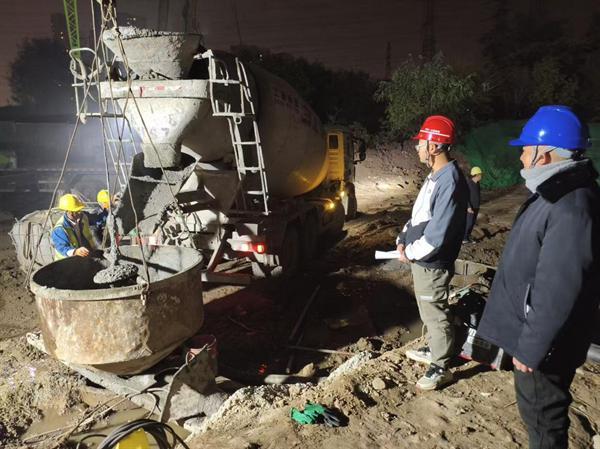 北京六水联通滞洪区三标项目管理中心桩基浇筑完成